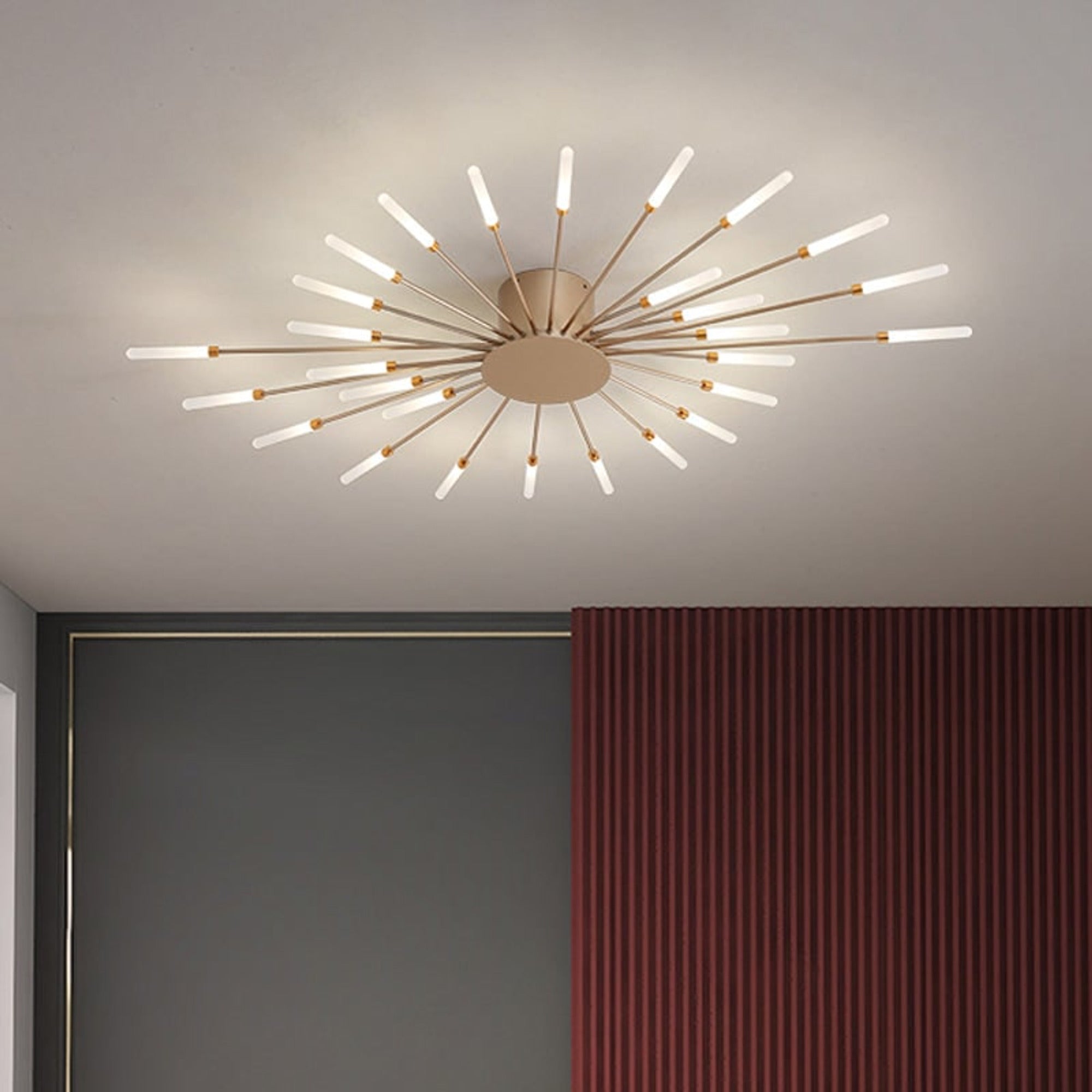 Burst Ceiling Light LED Modern Semi-Recessed Ceiling Fixture Starburst Design - Image 14