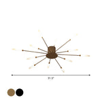 Burst Ceiling Light LED Modern Semi-Recessed Ceiling Fixture Starburst Design - Image 16