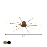 Burst Ceiling Light LED Modern Semi-Recessed Ceiling Fixture Starburst Design - Image 16