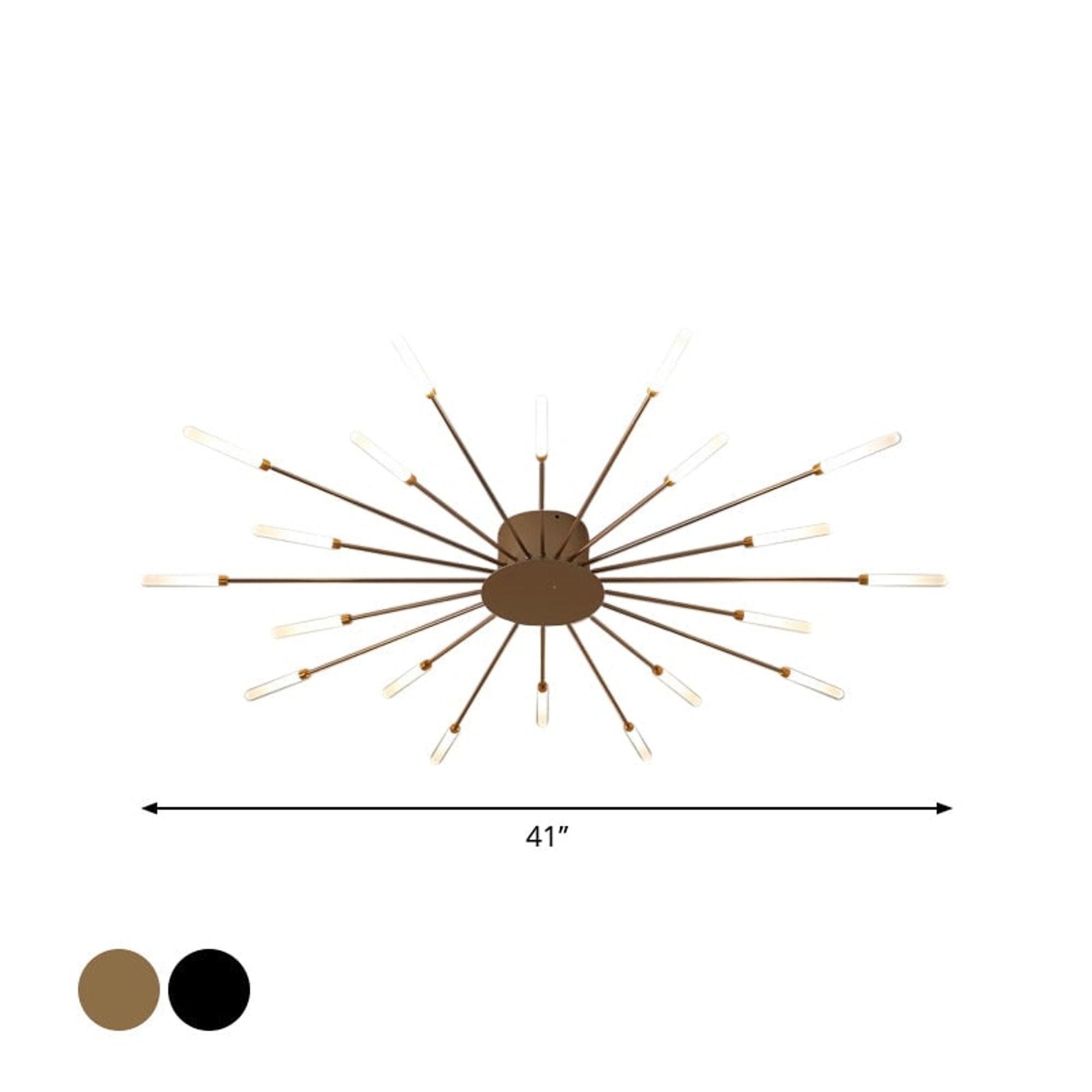 Burst Ceiling Light LED Modern Semi-Recessed Ceiling Fixture Starburst Design - Image 18
