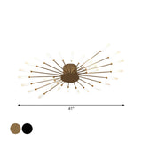 Burst Ceiling Light LED Modern Semi-Recessed Ceiling Fixture Starburst Design - Image 4