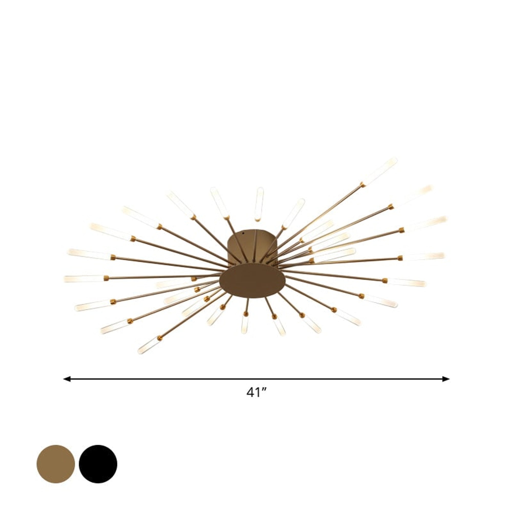 Burst Ceiling Light LED Modern Semi-Recessed Ceiling Fixture Starburst Design - Image 4