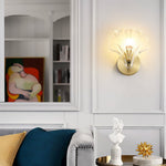 Art Deco Brass Glass Seashell Wall Sconce LED 1-Light Lasson Living