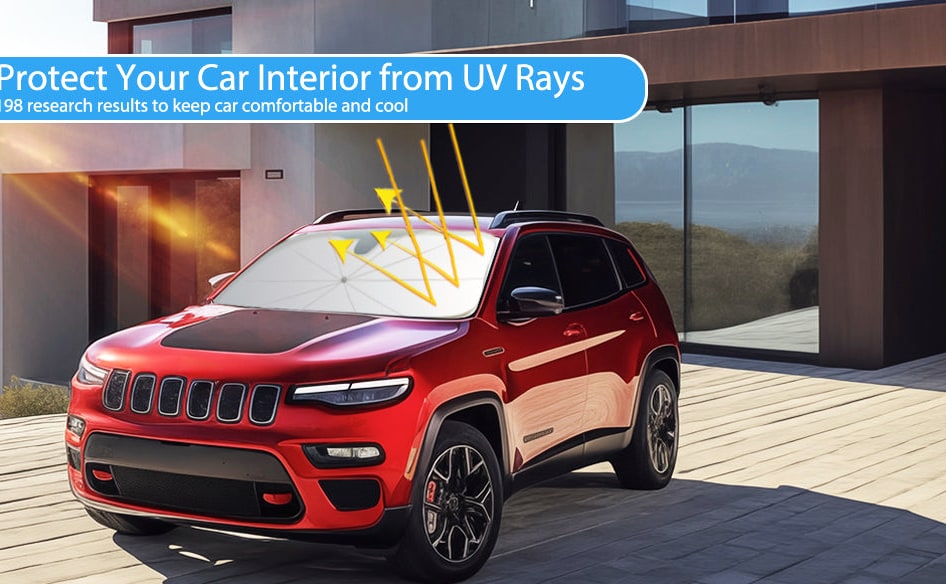 Car Windshield Sun Shade With 360° Bendable Handle For Model 3 Y & Suvs - Image 9