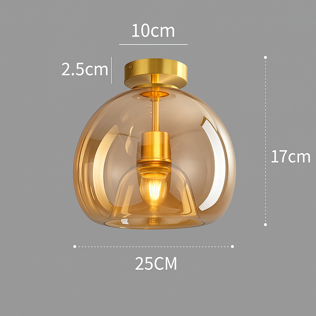 Nordic Glass Globe Semi-Flush Ceiling Light | 1-Light Lasson Living