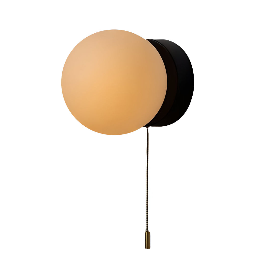 Nordic Minimalist Glass Globe Wall Sconce LED 1-Light with Pull Cord Lasson Living