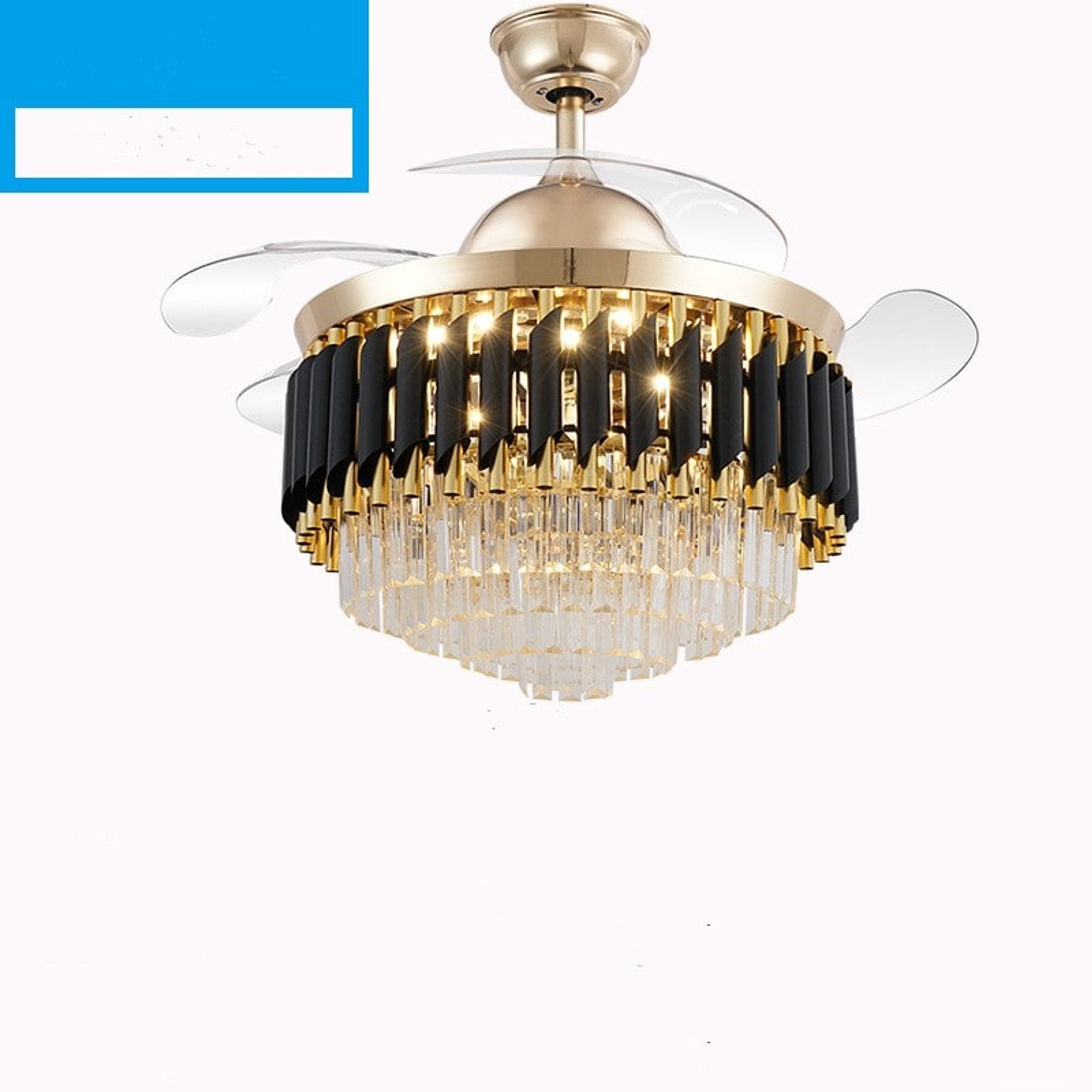 Ceiling Fan LED Chandelier With Transparent Blades - Image 4