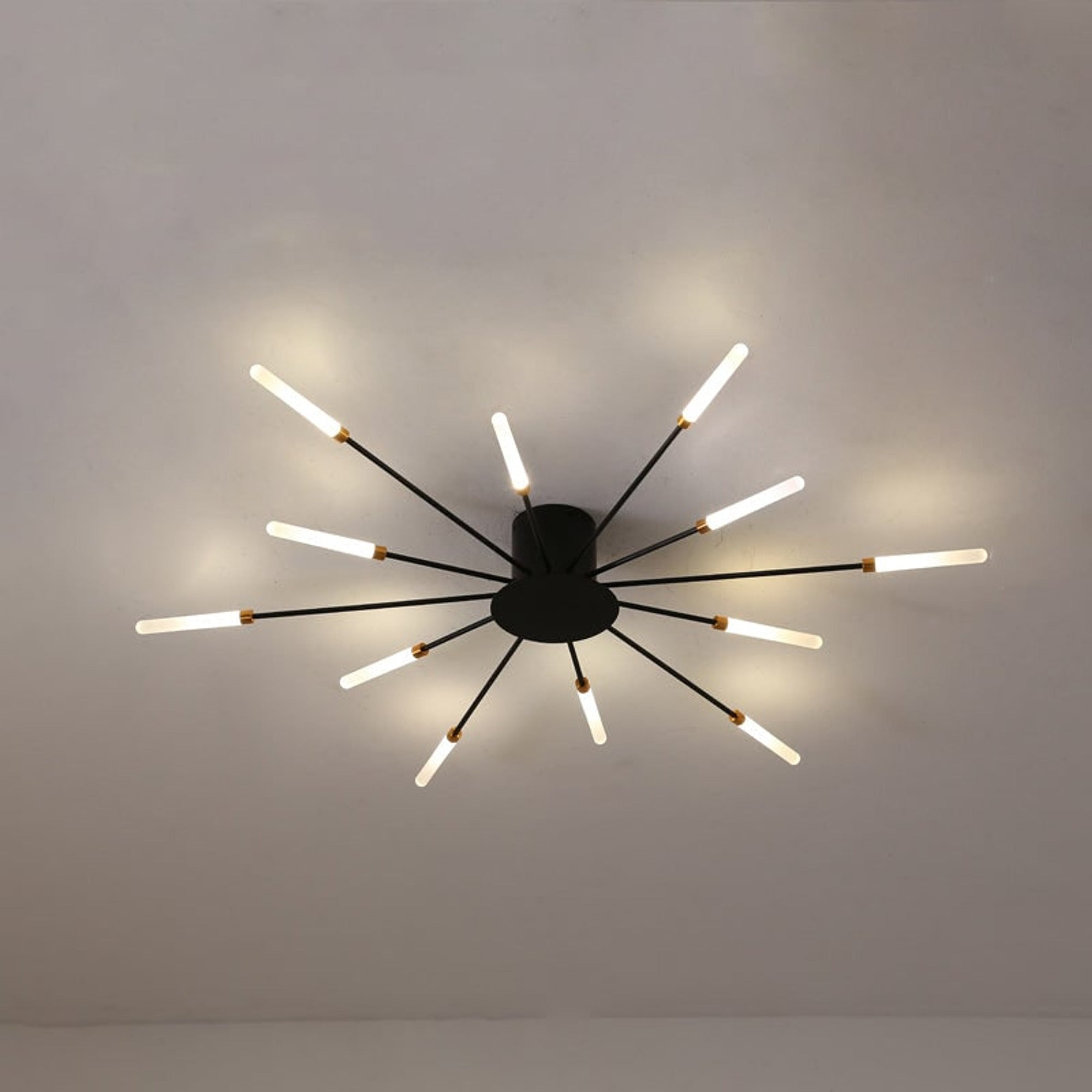 Ceiling Light Burst Semi-recessed LED Starburst With Tube Arms - Image 7
