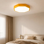 Ceiling Light Flush Mount Octagonal Metal With Integrated LED Remote - Image 1