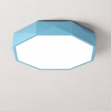 Ceiling Light Flush Mount Octagonal Metal With Integrated LED Remote - Image 6