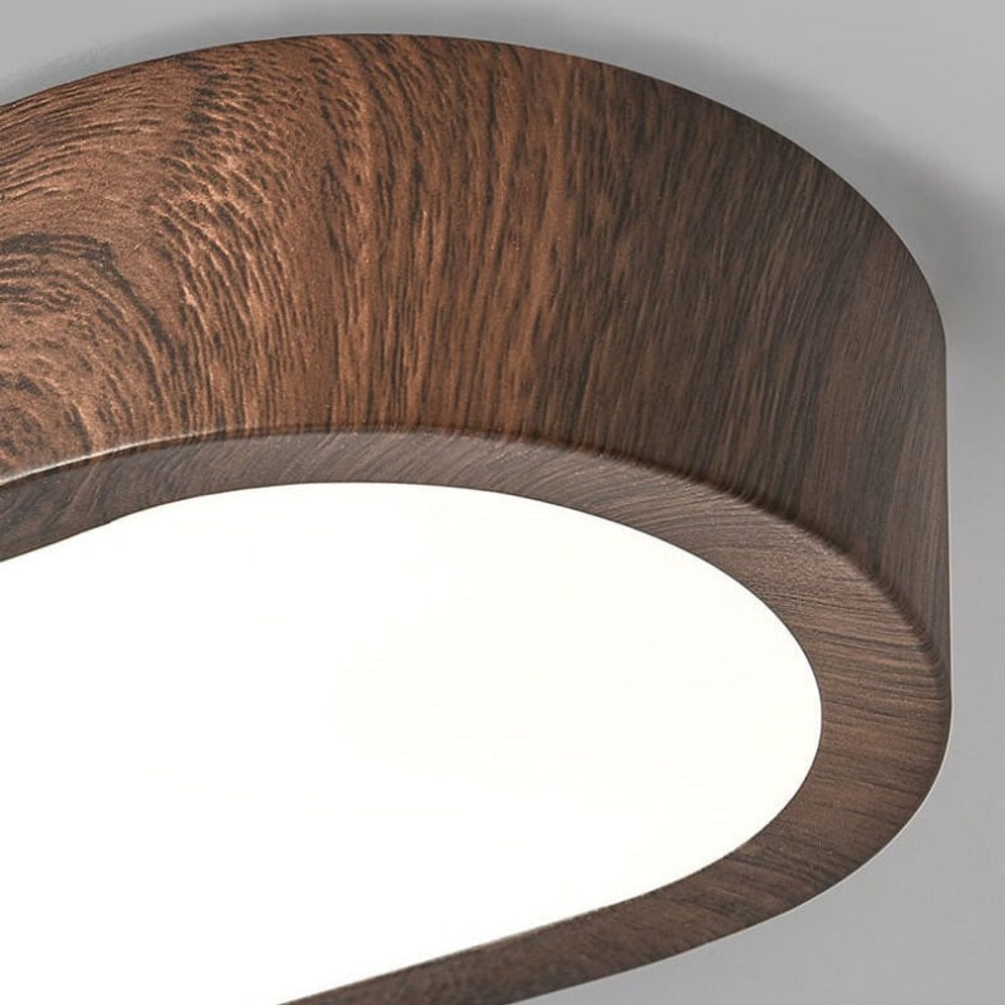 Ceiling Light LED Flush Mount Oval Wooden Finish Modern Indoor - Image 8