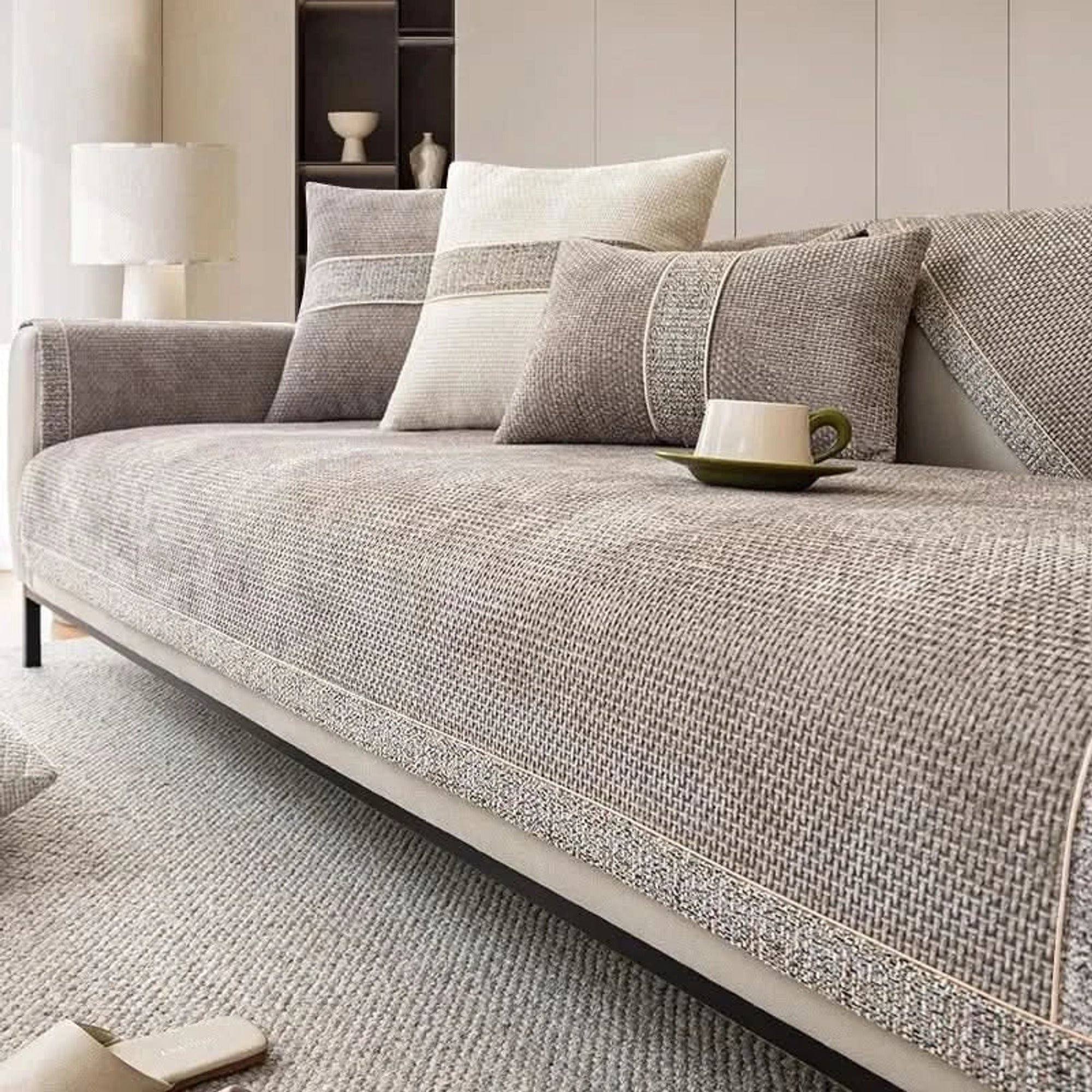 Chenille Non-Slip Sofa Cover With Liquid Barrier - Image 2