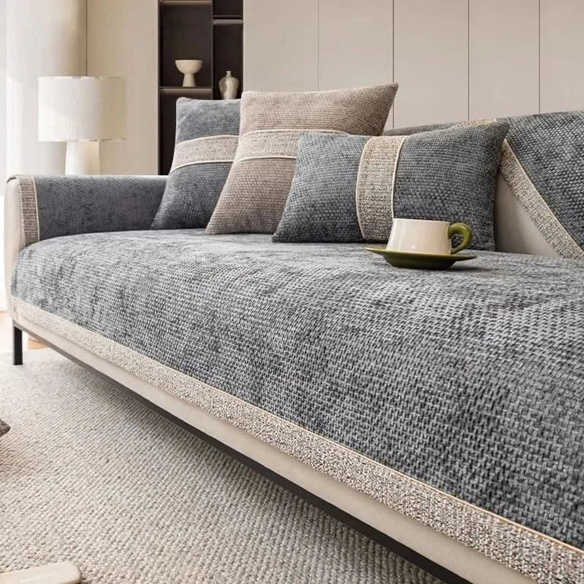 Chenille Non-Slip Sofa Cover With Liquid Barrier - Image 3