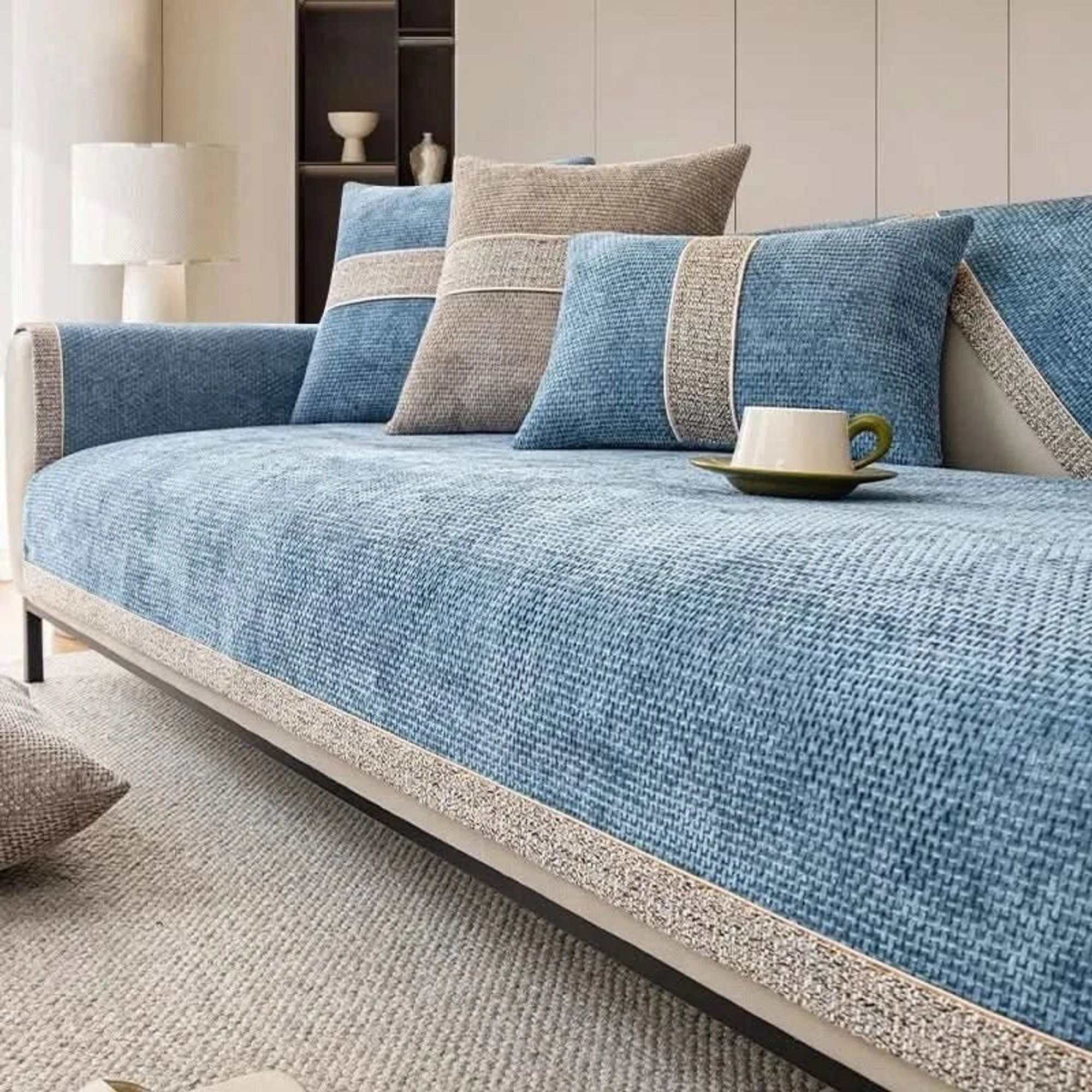 Chenille Non-Slip Sofa Cover With Liquid Barrier - Image 4