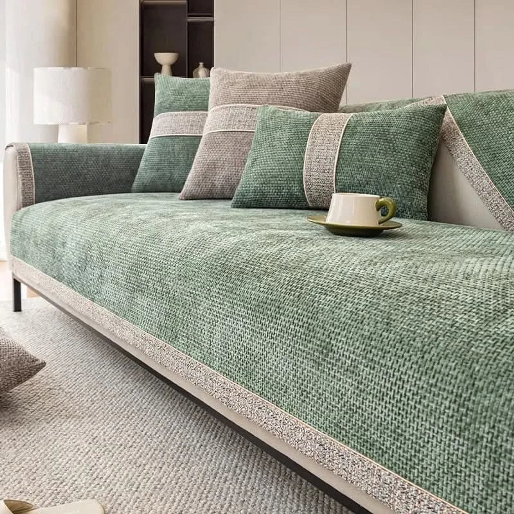 Chenille Non-Slip Sofa Cover With Liquid Barrier - Image 5