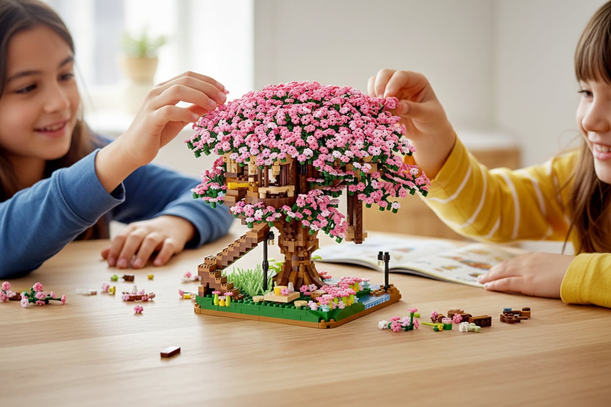 Cherry Blossom Building Blocks Tree House 2138-Piece Set For Kids And Collectors - Image 2