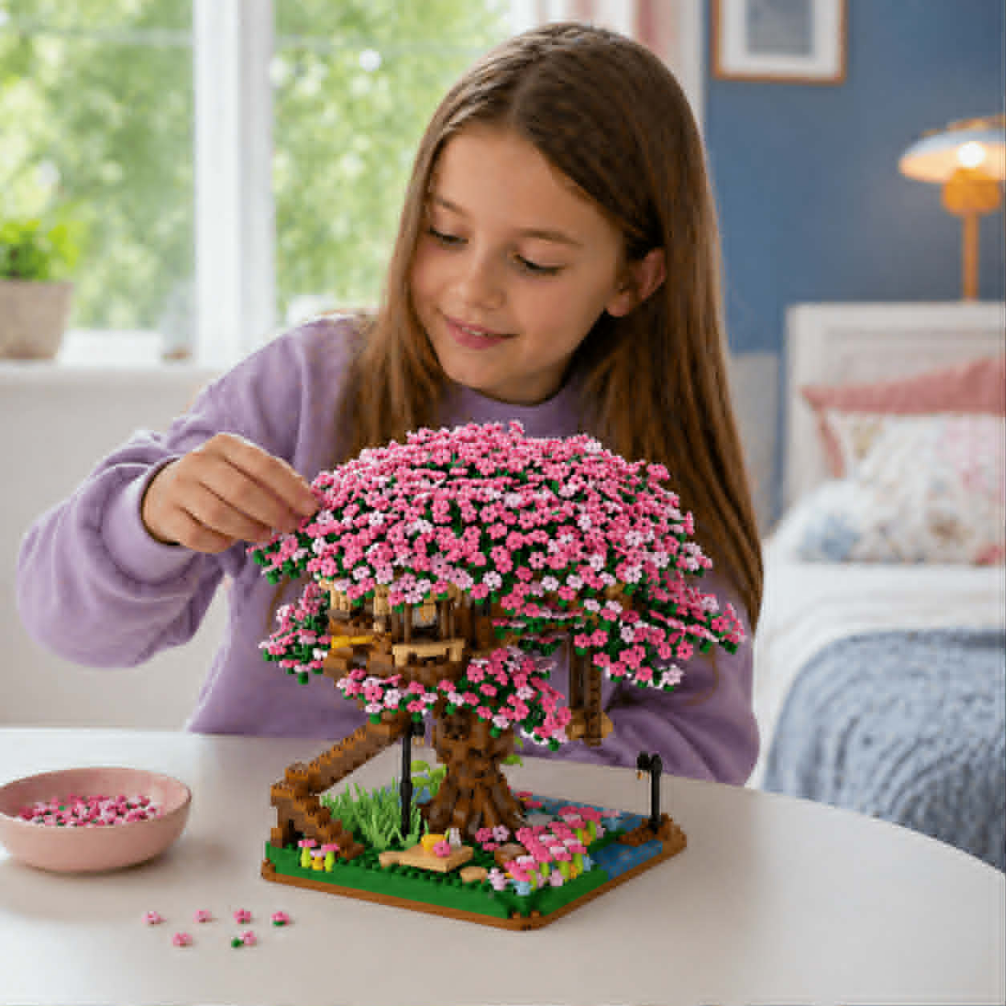 Cherry Blossom Building Blocks Tree House 2138-Piece Set For Kids And Collectors - Image 8