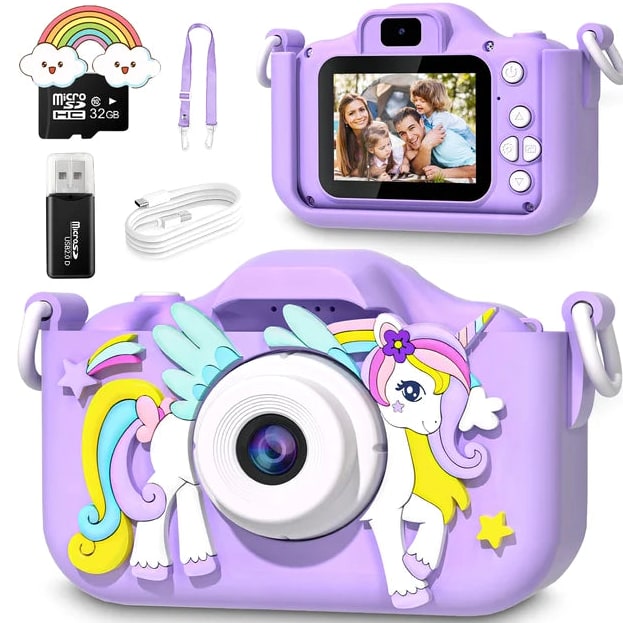 Children's Camera With Unicorn Design 32GB Rechargeable HD Video Recorder For Kids - Image 10