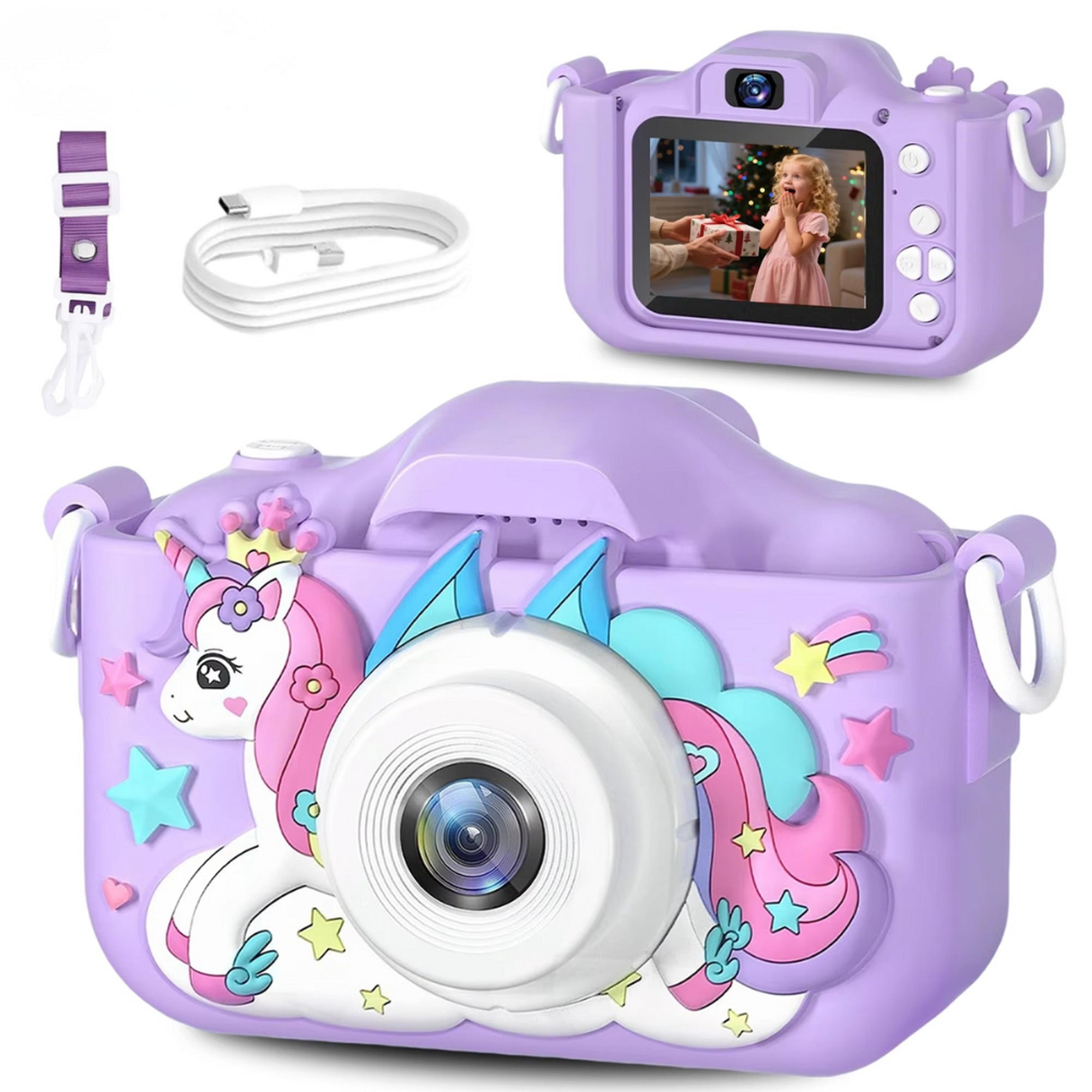 Children's Camera With Unicorn Design 32GB Rechargeable HD Video Recorder For Kids - Image 2