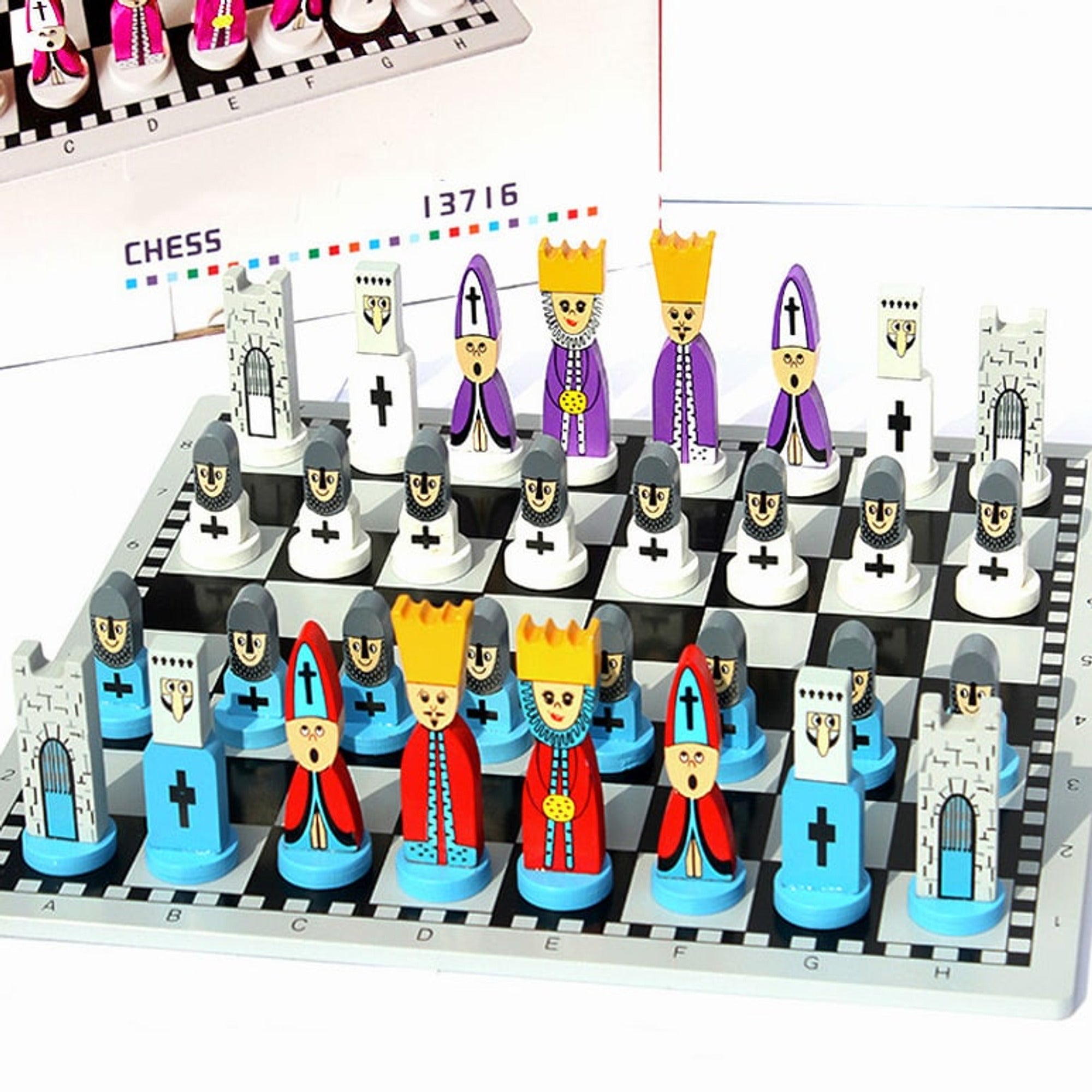Children's Wooden Chess Set With Doll Puzzle Toy - Image 6