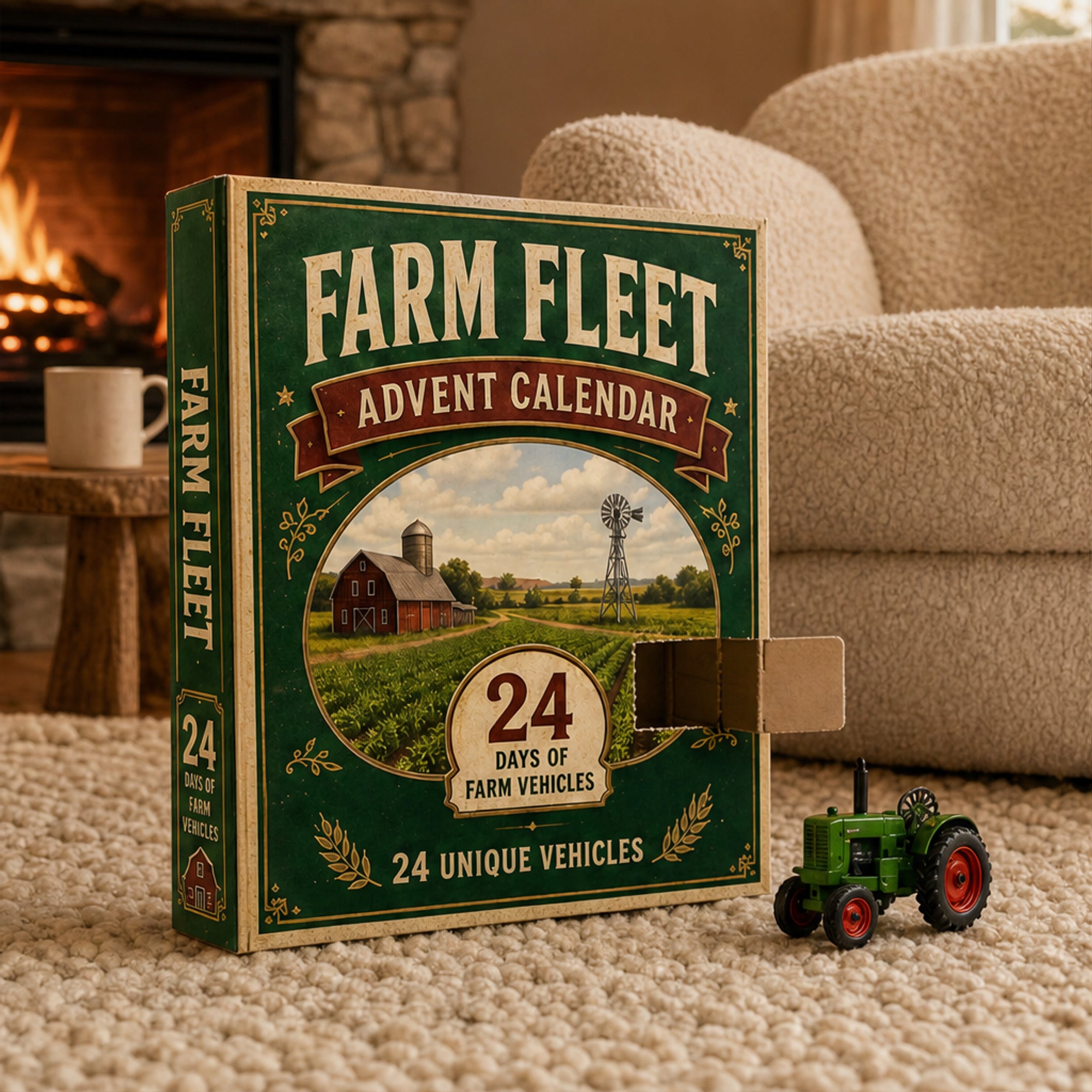 Christmas Farm Vehicle Advent Calendar 24 Day Surprise Tractor Fleet In Keepsake Box - Image 2