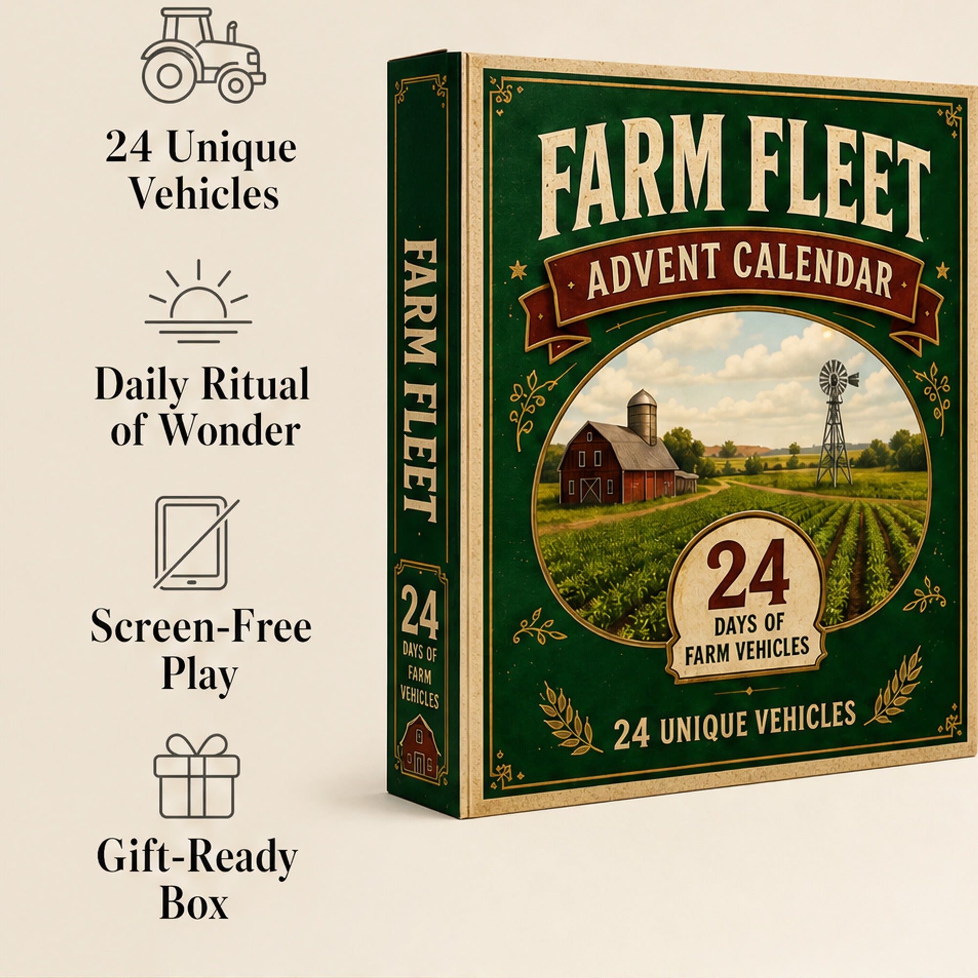 Christmas Farm Vehicle Advent Calendar 24 Day Surprise Tractor Fleet In Keepsake Box - Image 3