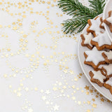 Christmas Linen Table Runner With Elegant Golden Star Organza Design - Image 2