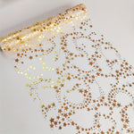 Christmas Linen Table Runner With Elegant Golden Star Organza Design - Image 4