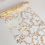 Christmas Linen Table Runner With Elegant Golden Star Organza Design - Image 4