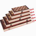 Christmas Travel Chess Set 3 In 1 Wooden Backgammon Checkers & Chess Board Game - Image 8