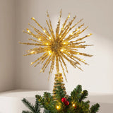 Christmas Tree Topper With Starburst Design And Warm White LED Lights - Image 1