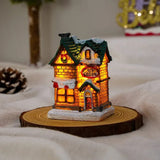 Christmas Village Decoration Set With 6 Snow-Covered Houses And Warm LED Lighting - Image 5