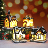 Christmas Village Decoration Set With 6 Snow-Covered Houses And Warm LED Lighting - Image 3