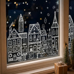 Christmas Window Sticker Set With Static Cling Village Design - Image 6