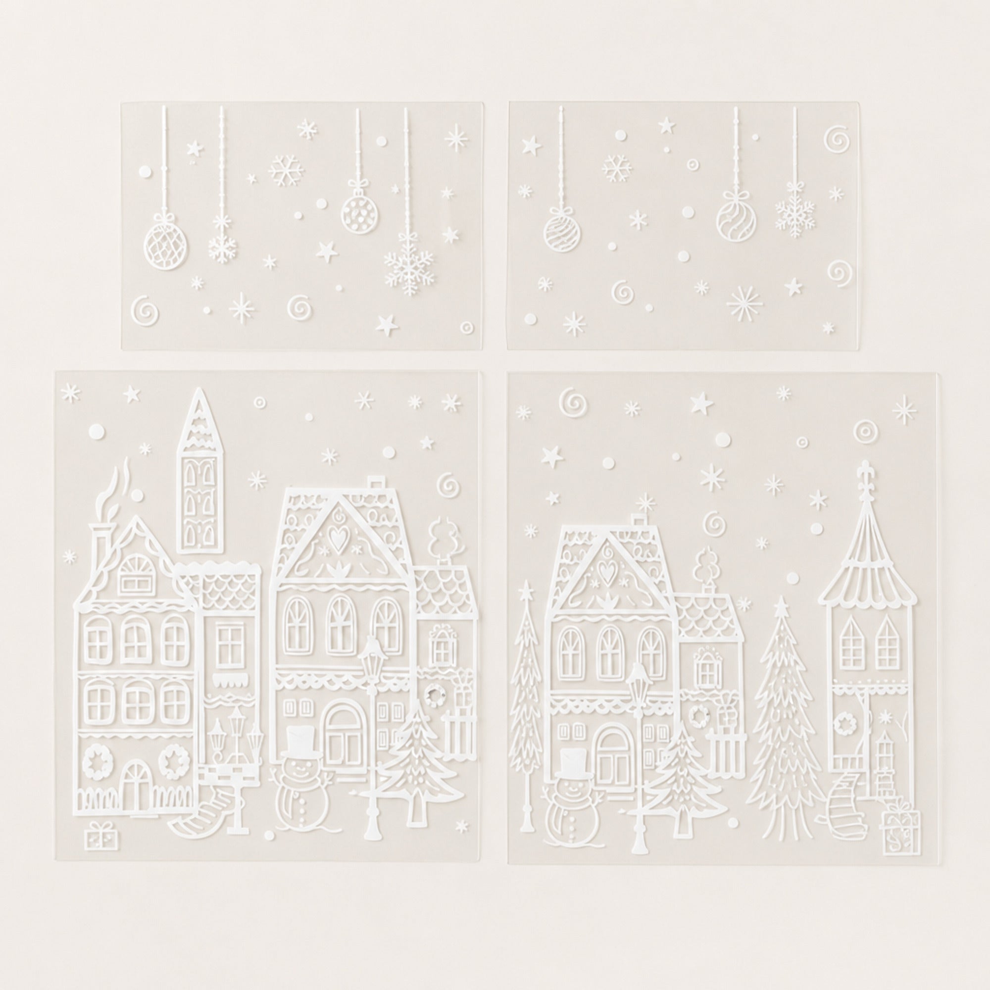 Christmas Window Sticker Set With Static Cling Village Design - Image 8