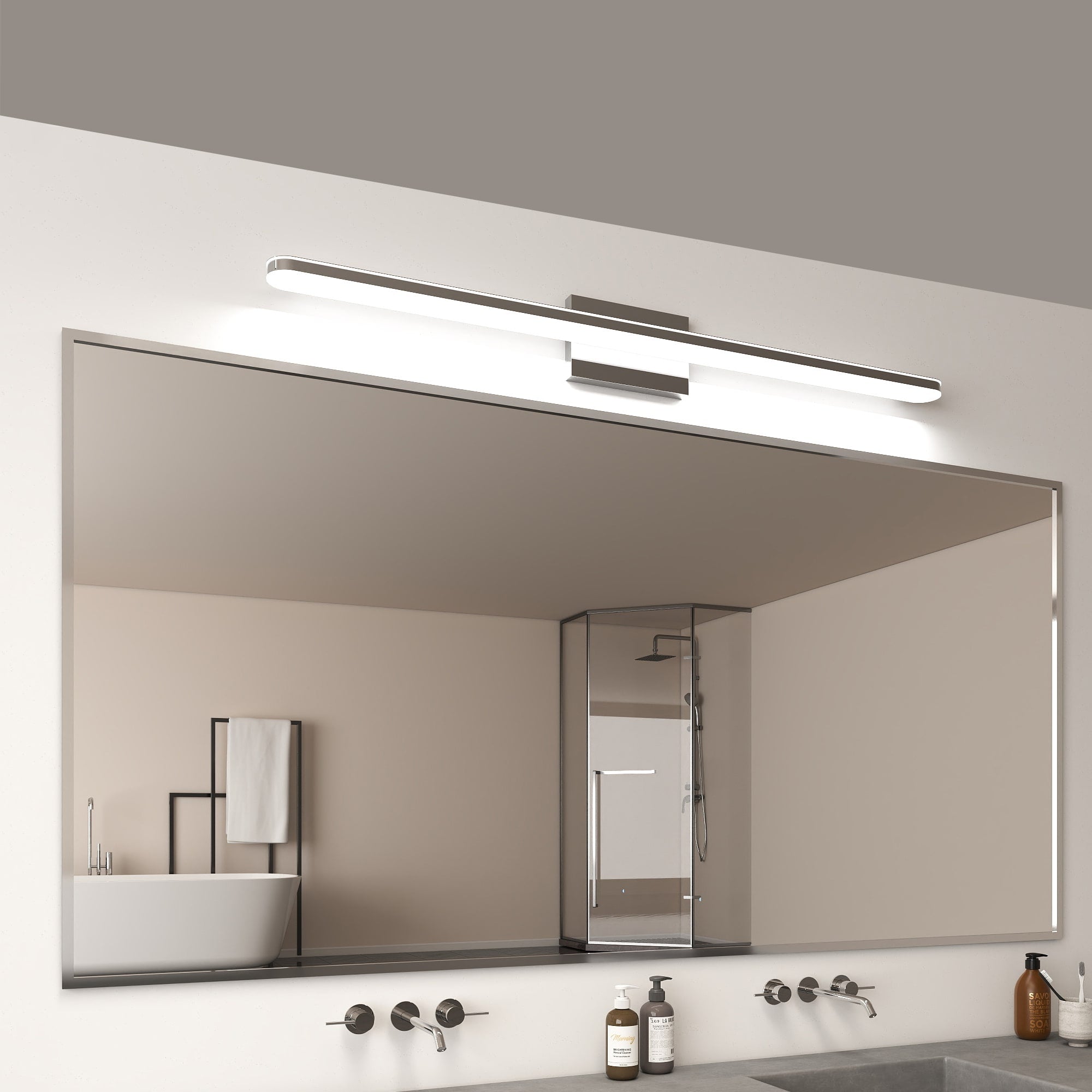 Chrome LED Vanity Light With Acrylic Panel - Image 1