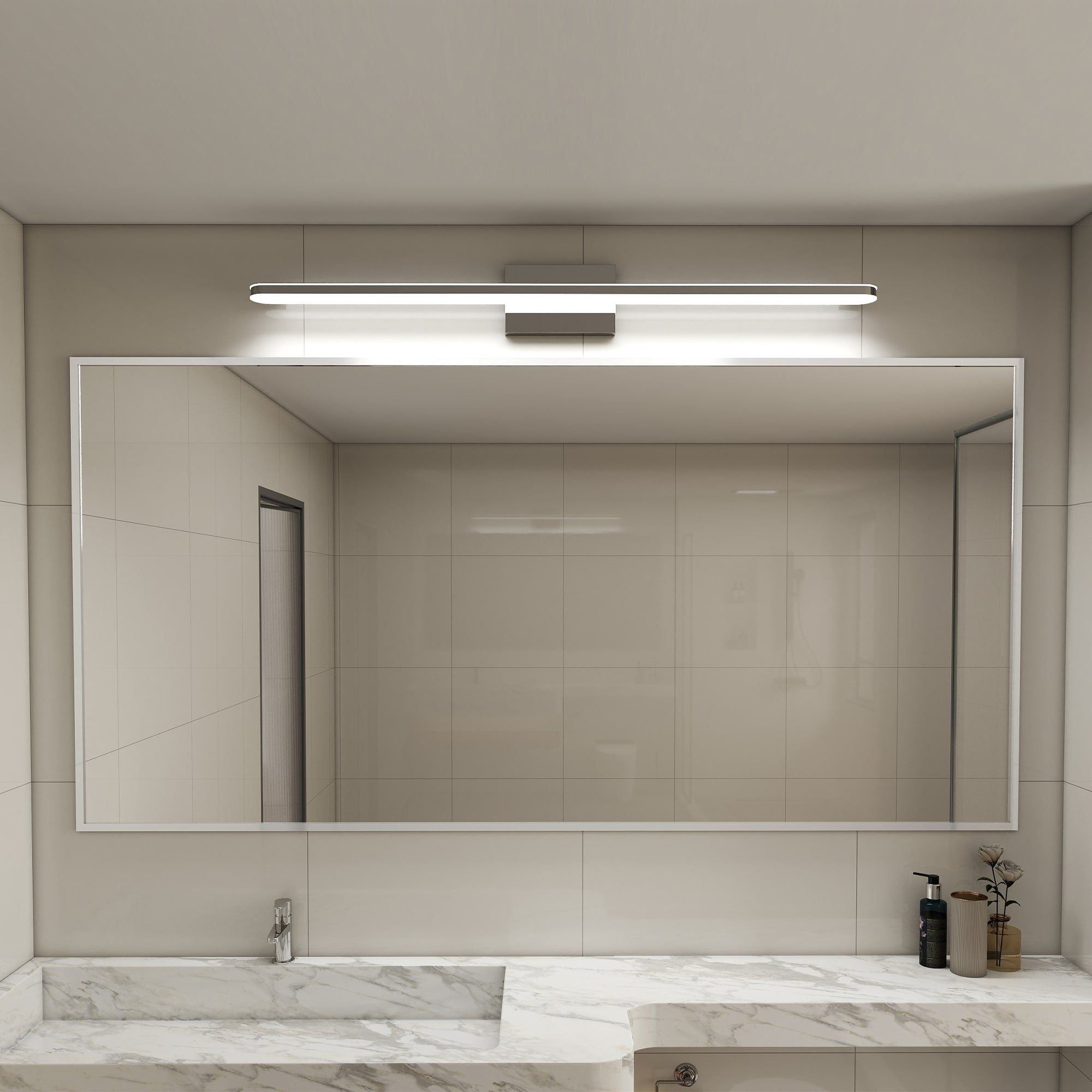Chrome LED Vanity Light With Acrylic Panel - Image 6