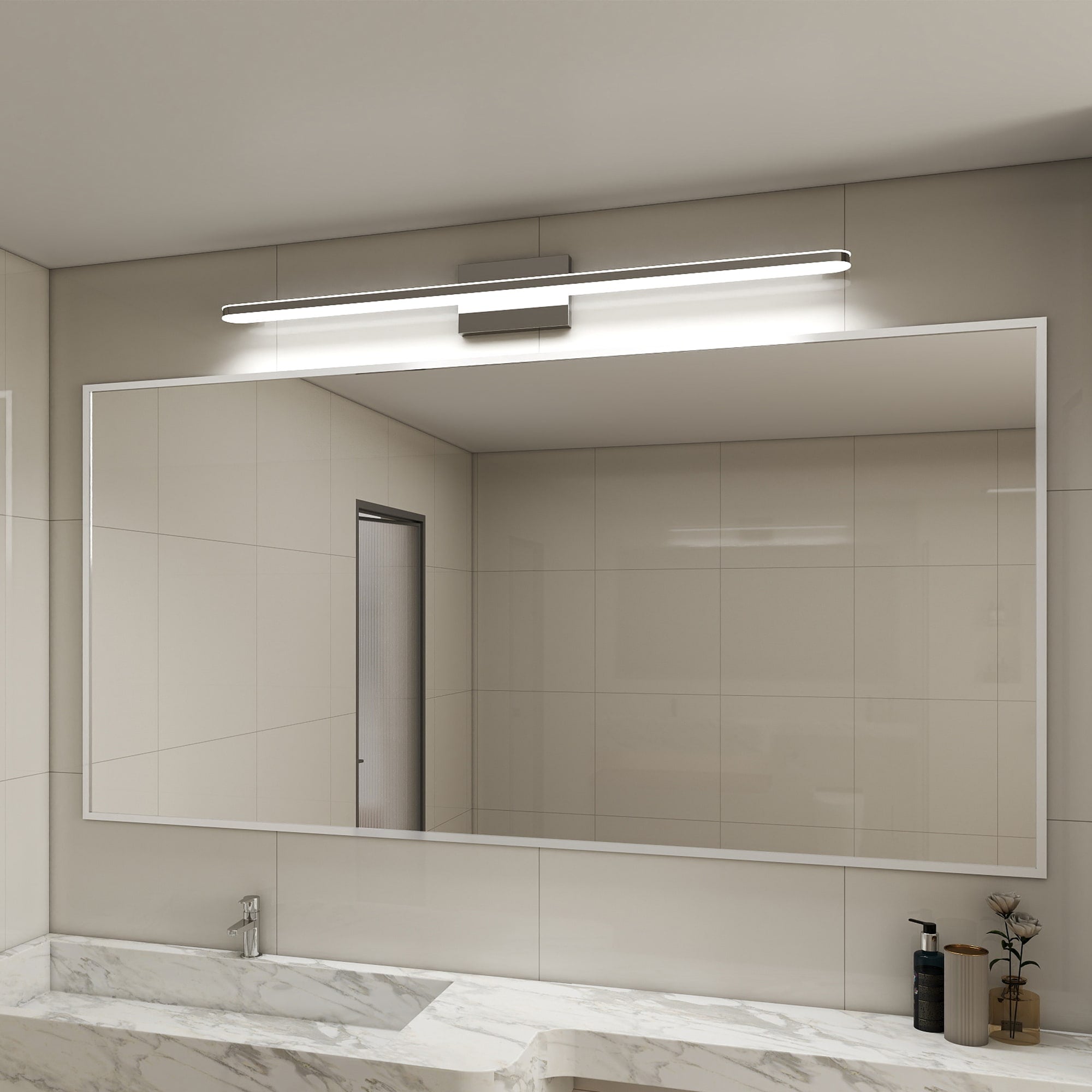 Chrome LED Vanity Light With Acrylic Panel - Image 7