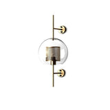 Clear Glass Globe Sconces With Cylindrical Inner Cage - Image 3
