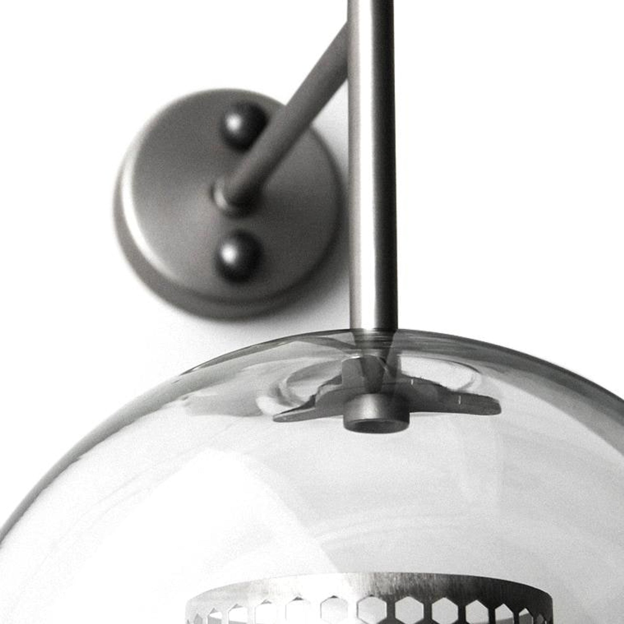 Clear Glass Globe Sconces With Cylindrical Inner Cage - Image 5