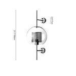 Clear Glass Globe Sconces With Cylindrical Inner Cage - Image 7