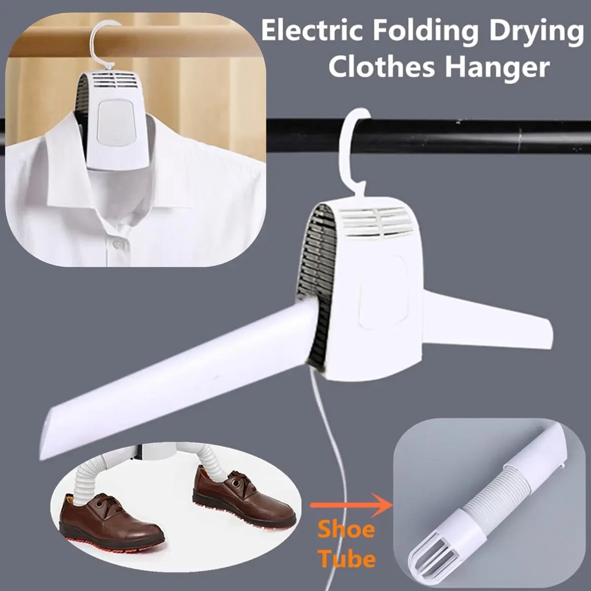 Clothes Drying Hanger EU Electric Rack Smart Hang Dryer Portable Outdoor Travel Mini Folding Available Clothing Shoes Heater - Image 1