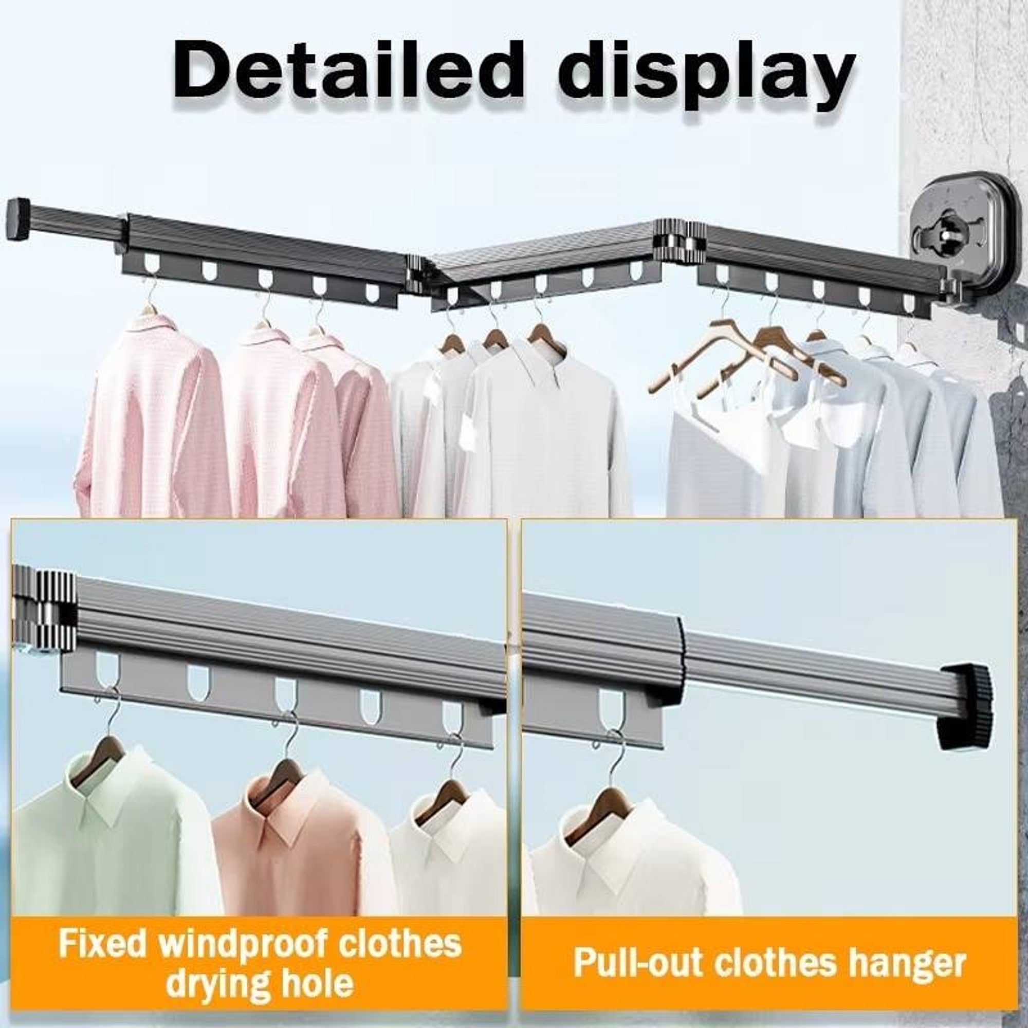 Clothes Drying Rack With 360° Rotation And Telescopic Extension Space-Saving Design For Indoor Use - Image 4