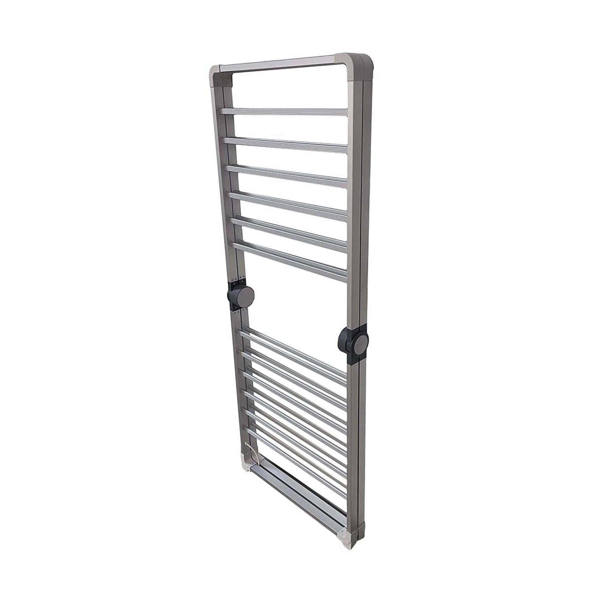 Clothes Drying Rack With Aluminum Frame Garment Space-Saving Vertical Design Folds Completely Flat - Image 5