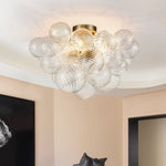 Cluster Chandelier Semi Flush With Textured Glass Bubbles - Image 10