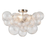 Cluster Chandelier Semi Flush With Textured Glass Bubbles - Image 26