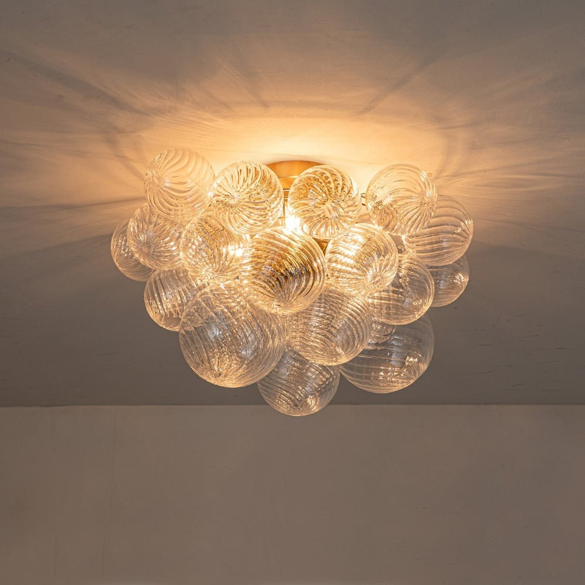 Cluster Chandelier Semi Flush With Textured Glass Bubbles - Image 4