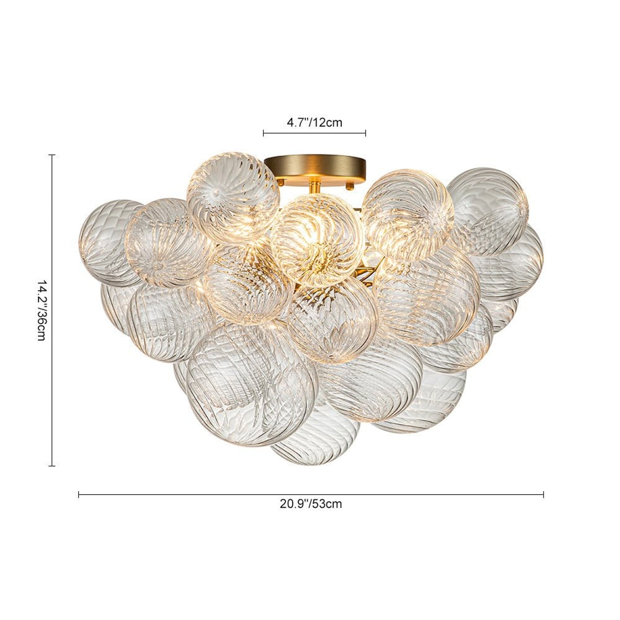 Cluster Chandelier Semi Flush With Textured Glass Bubbles - Image 5