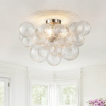 Cluster Chandelier Semi Flush With Textured Glass Bubbles - Image 9