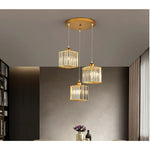 Cluster Pendant Light Adjustable Cylindrical Glass Shade - Image 10